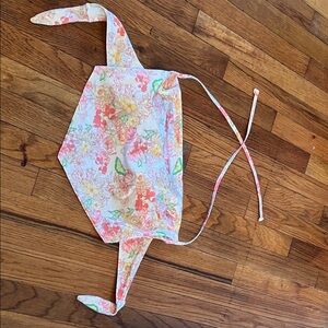 Victoria's Secret Floral Halter Bikini Top — Pink, Yellow & Green